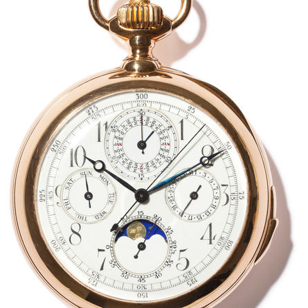 Golduhr «Grande Complication», Genf und Paris, um 1880. Uhrenmuseum Winterthur, Sammlungsausstellung Oscar Schwank.
