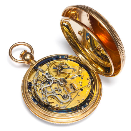 Goldtaschenuhr mit Grande Sonnerie und Minutenrepetition, Paris, 1806. Breguet No 1885. Uhrenmuseum Winterthur, Sammlungsausstellung Oscar Schwank.